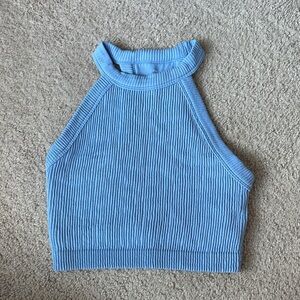 Aerie Light Blue Ribbed Tank Top